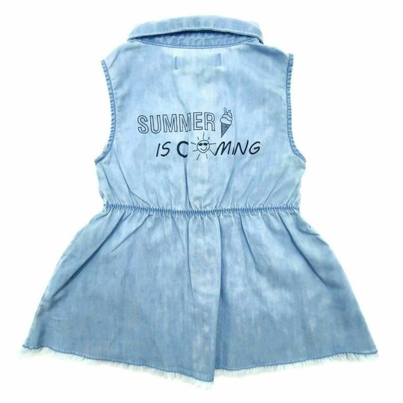 Zara Baby Girl Jeans Dress Sleeveless Jean 3-6 Months One Piece Summer Outfit - Picture 5 of 6